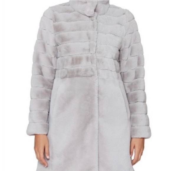 Jones New York Stand Collar Faux Fur Jacket NWT 2X Gray - Picture 4 of 7